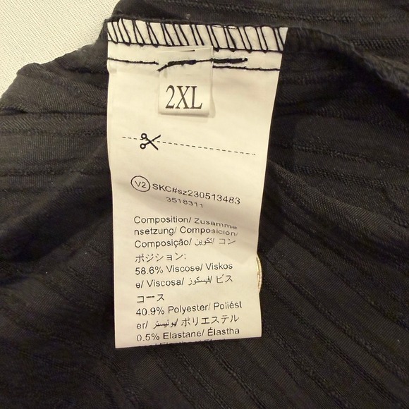 Black Smocked Ruffle High Low Mini Skirt Women's Plus Size 2XL - Picture 3 of 3